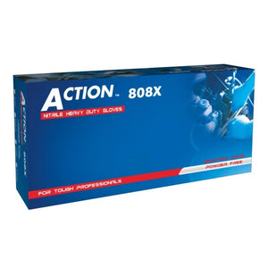 Action Black Disposable Powder Free Heavy Duty Nitrile Gloves