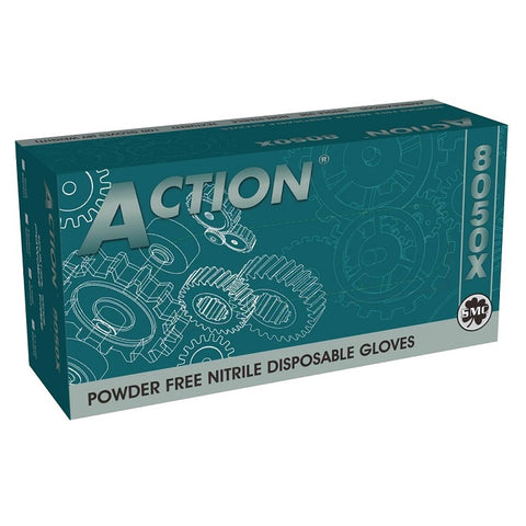 Action Blue Disposable Powder Free Nitrile Gloves