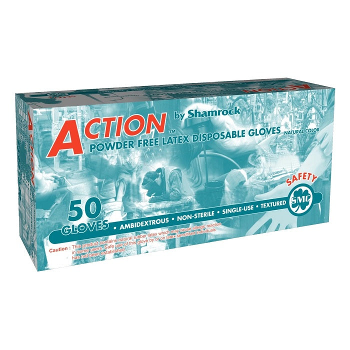 Action Disposable Powder Free Latex Gloves (69000 Series - 10 Mil)