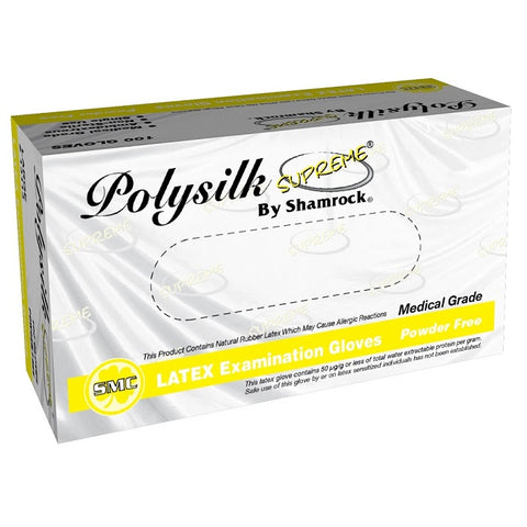 Polysilk Exam Powder Free Latex Gloves - Low Protein